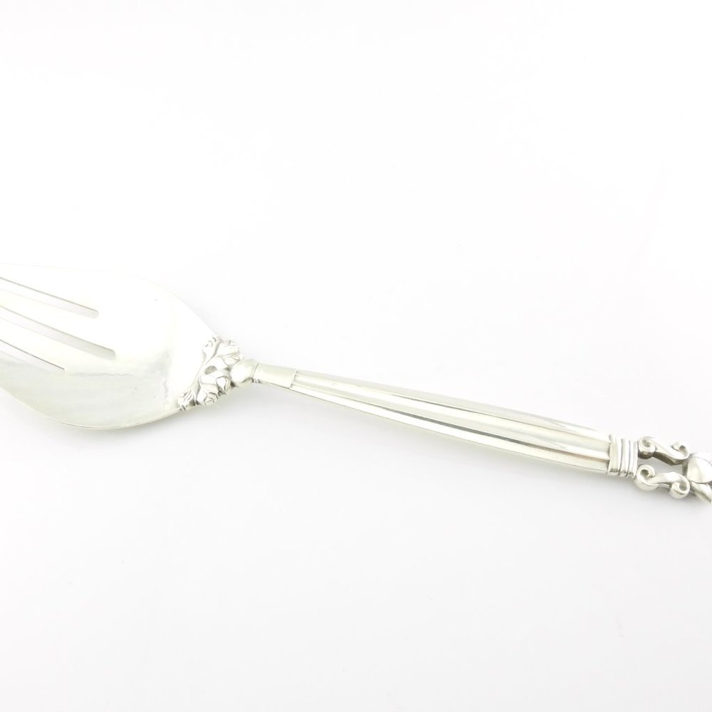 Georg Jensen Denmark Acorn Sterling Silver Serving/Salad Fork #7251